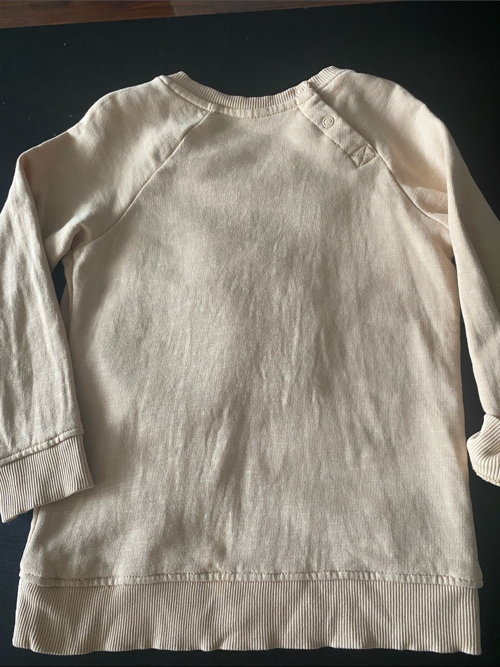 H&M Kids 100% Cotton Varsity Sweatshirt Beige Red Chenille Patch 78 2T 3T EUC - Picture 7 of 11